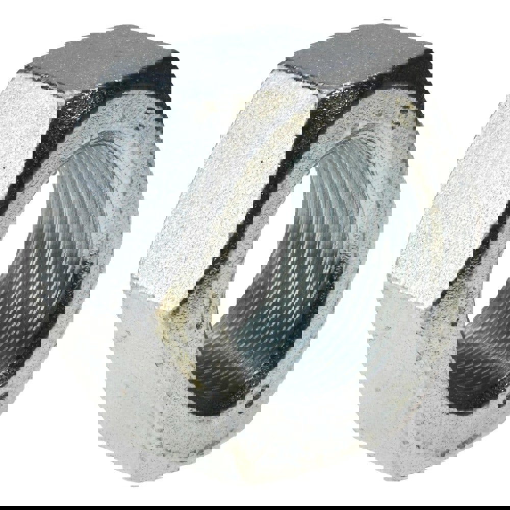 Hex Nut: 1-1/2-12, Grade 5 Steel, Zinc Finish