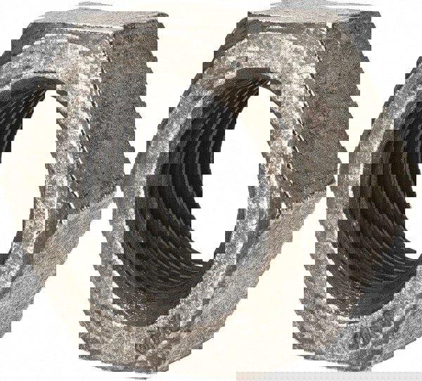 Hex Nut: 1-1/2-6, Grade 5 Steel, Bright/Uncoated Finish