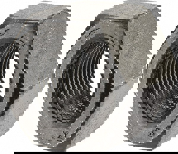 High Hex Nut: 9/16-18, Grade 8 Steel, Bright/Uncoated Finish