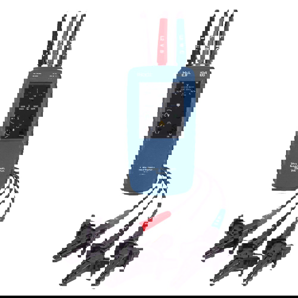 Phase Rotation Testers; Number of Phases: 3; Maximum Voltage: 600 VAC; Minimum Voltage: 40 VAC; Maximum Frequency (Hz): 400; Minimum Frequency (Hz): 2; Display Type: LED; Maximum Operating Temperature (F): 140; Minimum Operating Temperature (C): -20; Mini