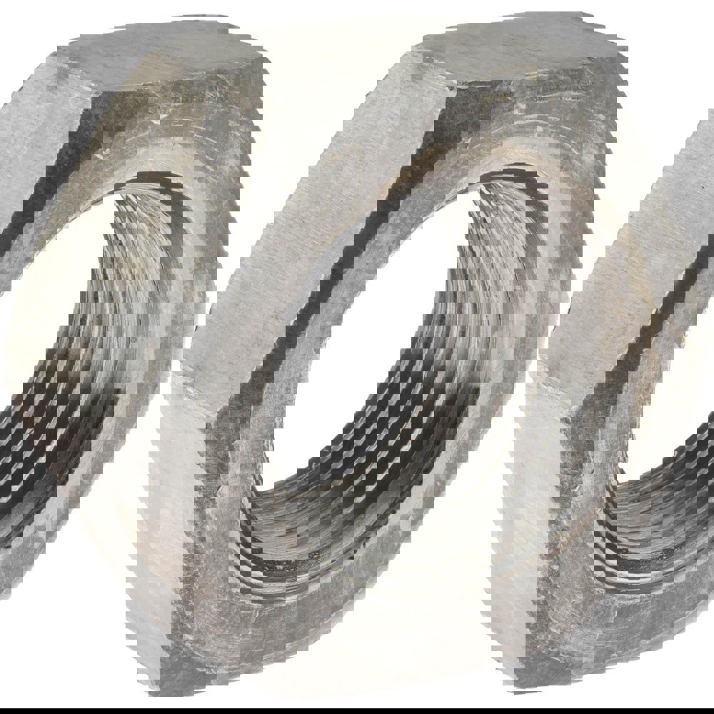 Hex Nut: 1-1/2-6, Grade SAE J995 Grade 2 Steel, Bright/Uncoated Finish