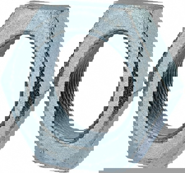 Jam Nut: 1-1/2-12, Grade SAE J995 Grade 2 Steel, Zinc Finish