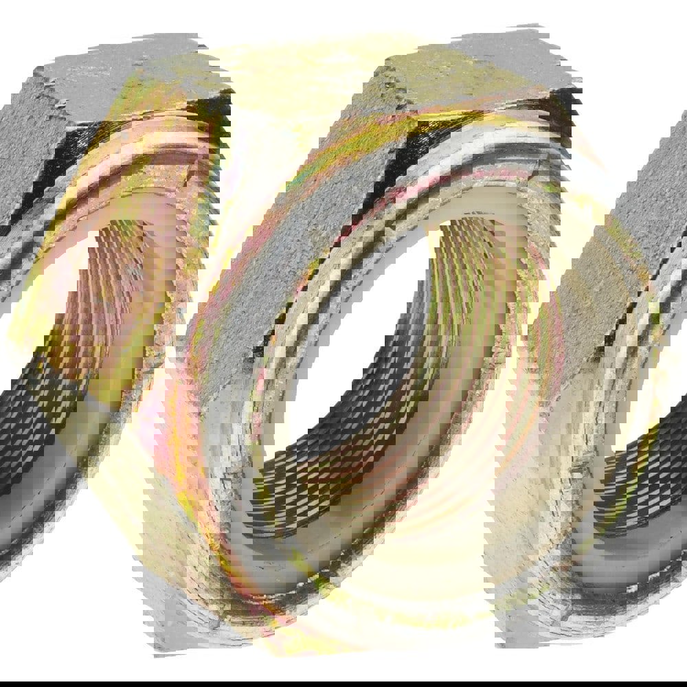 Hex Lock Nut: Insert Lock, Nylon Insert, 1-1/4-12, Grade 8 Steel, Yellow Zinc Dichromate Finish