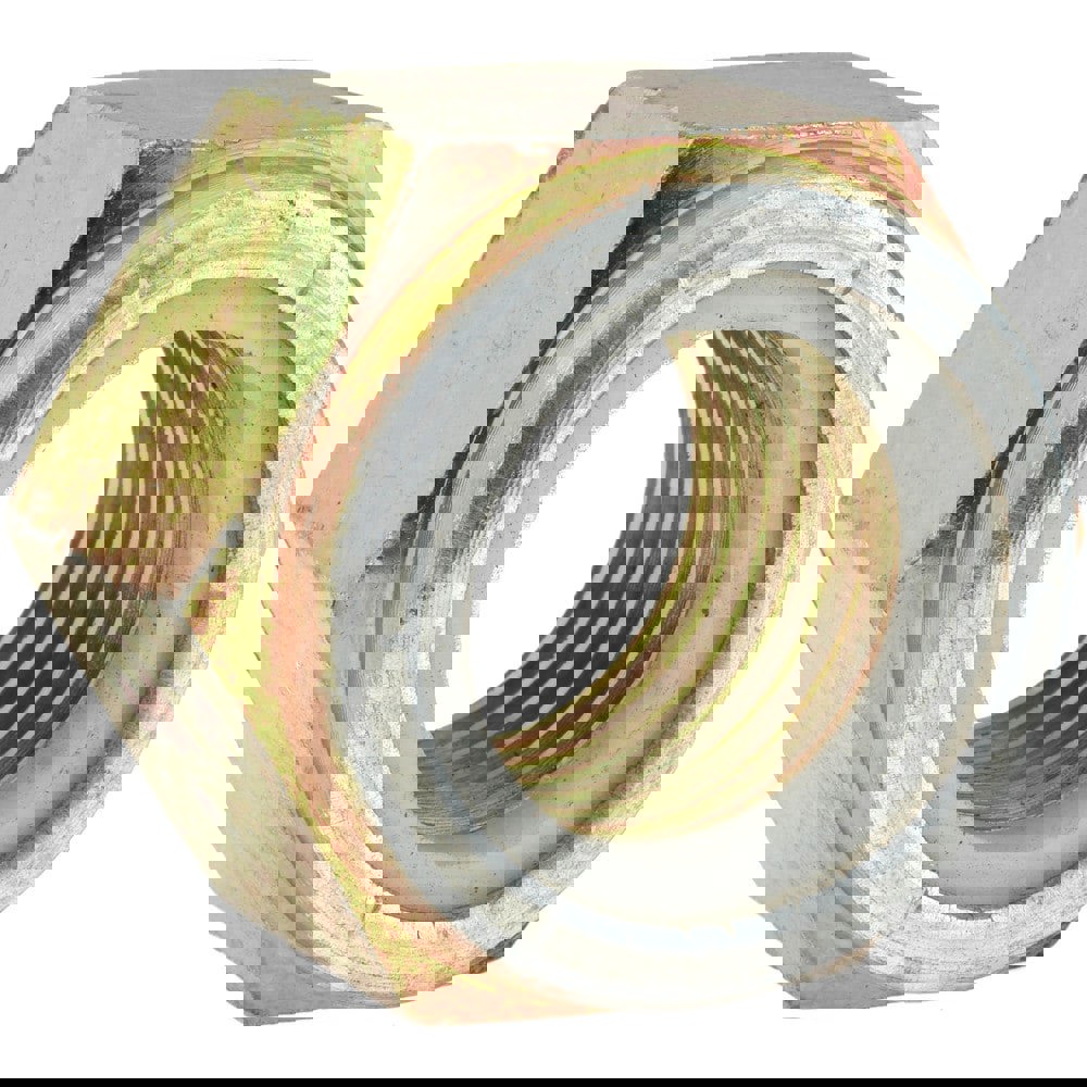 Hex Lock Nut: Insert Lock, Nylon Insert, 1-1/2-6, Grade 8 Steel, Yellow Zinc Dichromate Finish