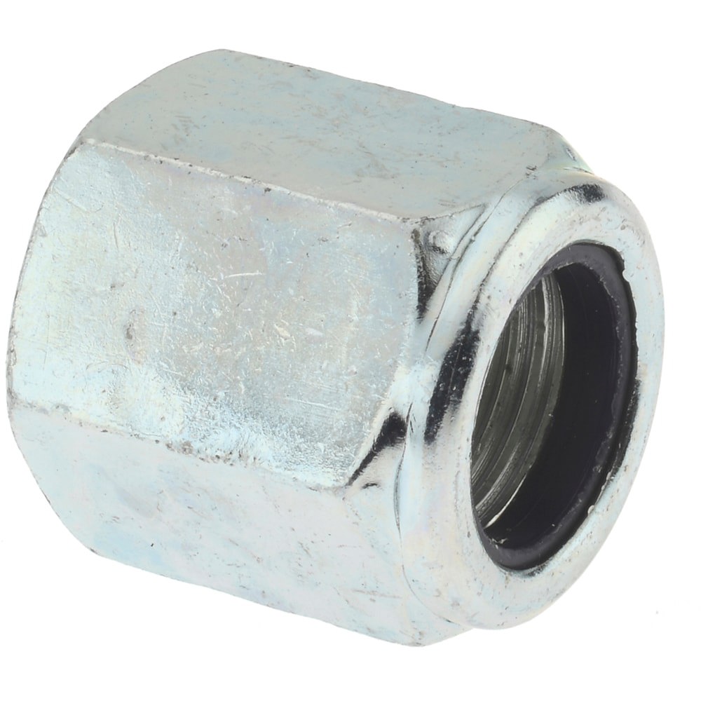 Hex Lock Nut: Insert, Nylon Insert, 5/8-18, Grade 8 Steel, Zinc Finish