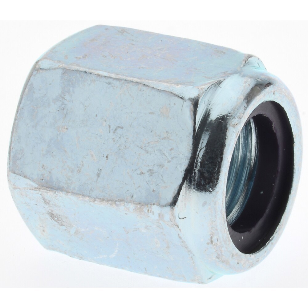 Hex Lock Nut: Insert, Nylon Insert, 1/2-20, Grade 8 Steel, Zinc-Plated