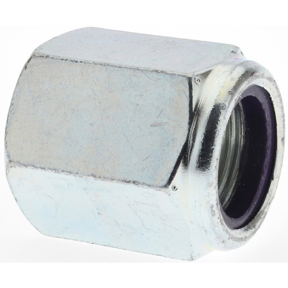 Hex Lock Nut: Insert, Nylon Insert, 7/8-14, Grade 8 Steel, Zinc-Plated