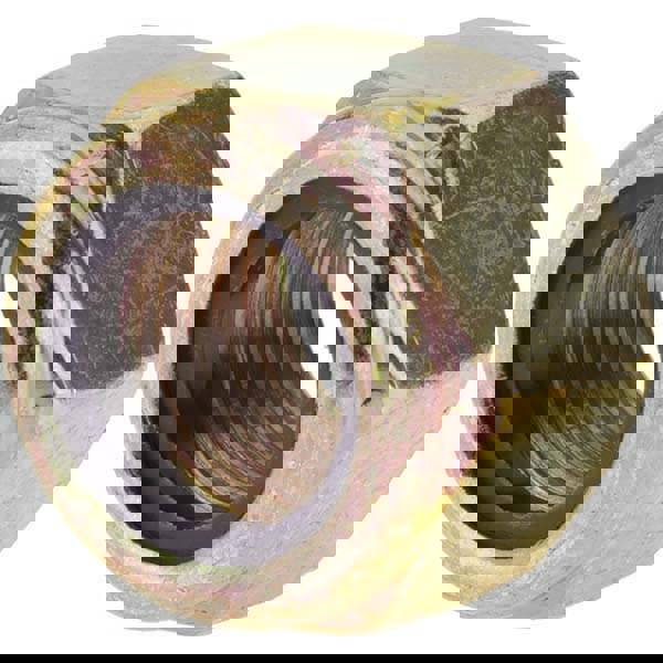 Hex Lock Nut: Insert Lock, Nylon Insert, 7/8-9, Grade 8 Steel, Yellow Zinc Dichromate Finish