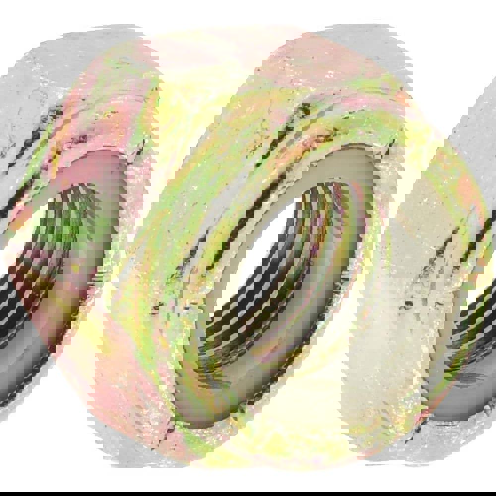 Hex Lock Nut: Insert, Nylon Insert, 3/8-16, Grade 8 Steel, Zinc Yellow Dichromate Finish