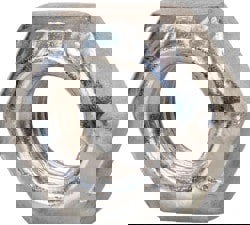 Hex Lock Nut: Distorted Thread Lock, 5/16-18, Grade C Steel, Clear Cadmium Finish