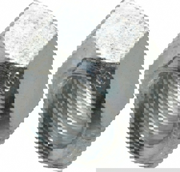 Hex Lock Nut: Distorted Thread Lock, 1/2-13, Grade C Steel, Clear Cadmium Finish