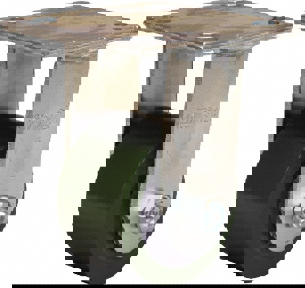 Rigid Top Plate Caster: Polyurethane Mold on to Cast Iron Center, 3-1/4