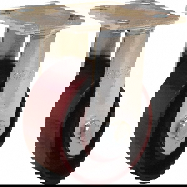 Rigid Top Plate Caster: Cast Iron, 4