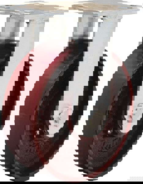 Rigid Top Plate Caster: Cast Iron, 6