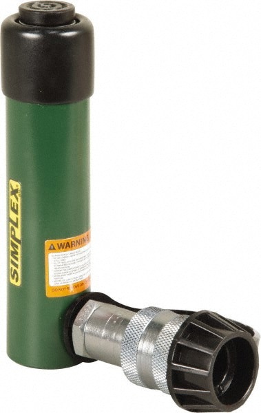 Portable Hydraulic Cylinder: Single Acting, 2.98 cu in Oil Capacity