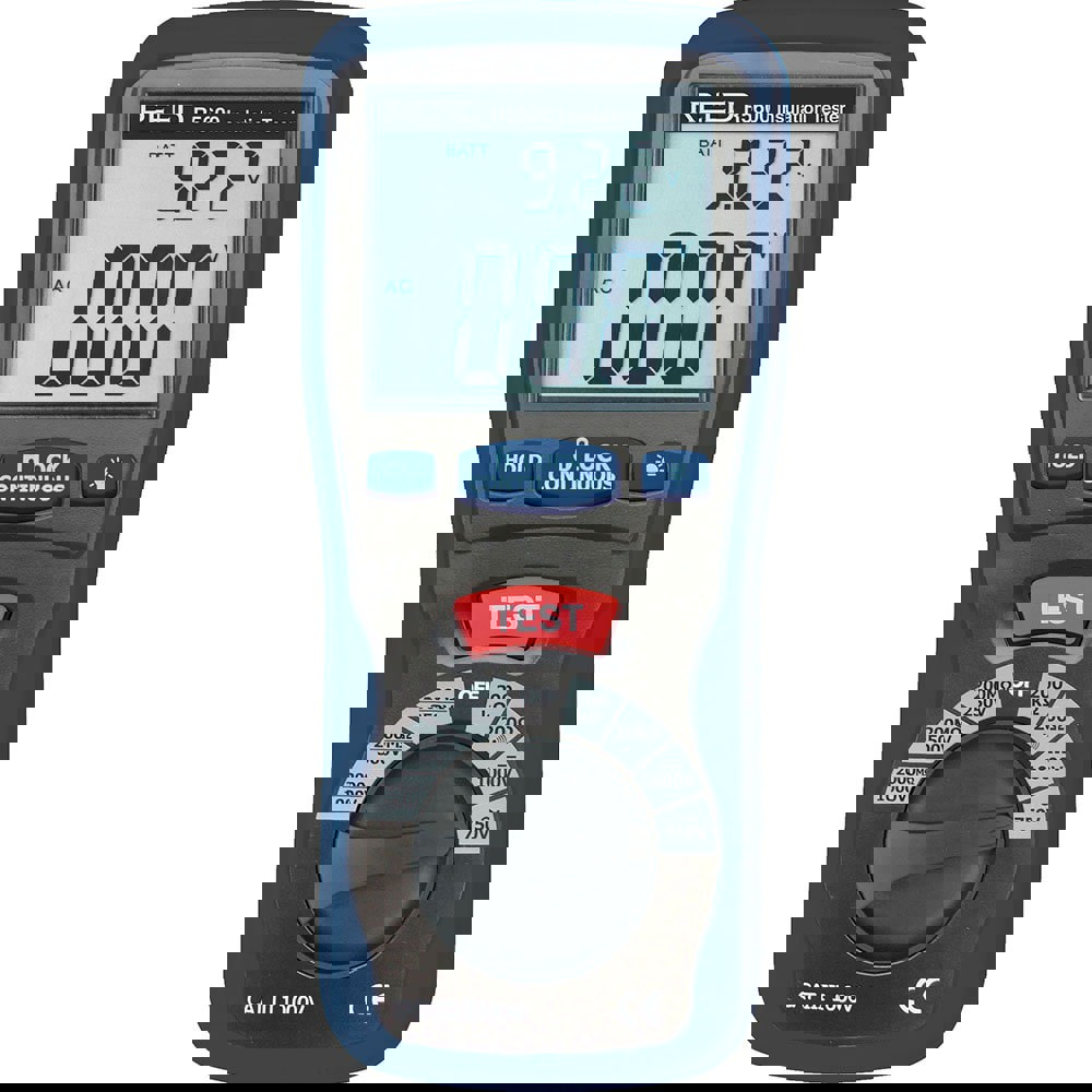 Electrical Insulation Resistance Testers & Megohmmeters; Display Type: Digital LCD ; Power Supply: AA Batteries ; Resistance Capacity (Megohm): 200k ; Maximum Test Voltage: 1000 ; Overall Length: 7.9in ; Overall Height: 2.0in