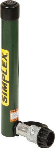 Portable Hydraulic Cylinder: Single Acting, 9.07 cu in Oil Capacity