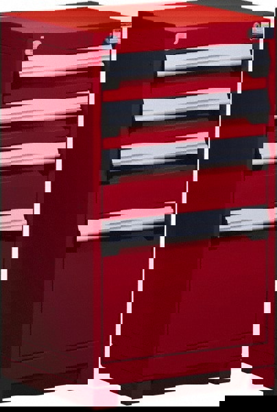 4 Drawer Flame Red Steel Modular Storage Cabinet