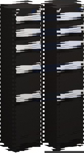 5 Drawer Black Steel Modular Storage Cabinet