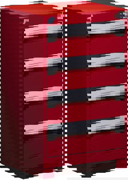 4 Drawer Flame Red Steel Modular Storage Cabinet