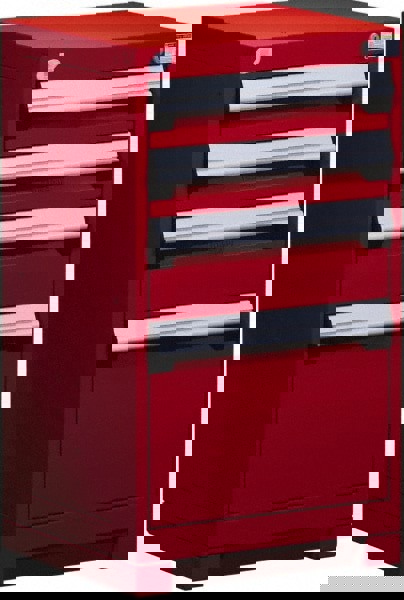 4 Drawer Flame Red Steel Modular Storage Cabinet