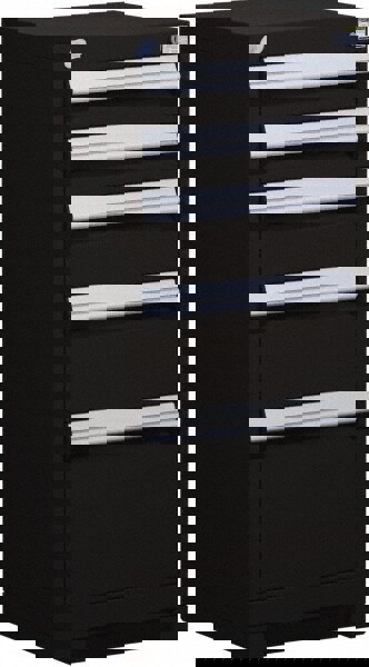 5 Drawer Black Steel Modular Storage Cabinet