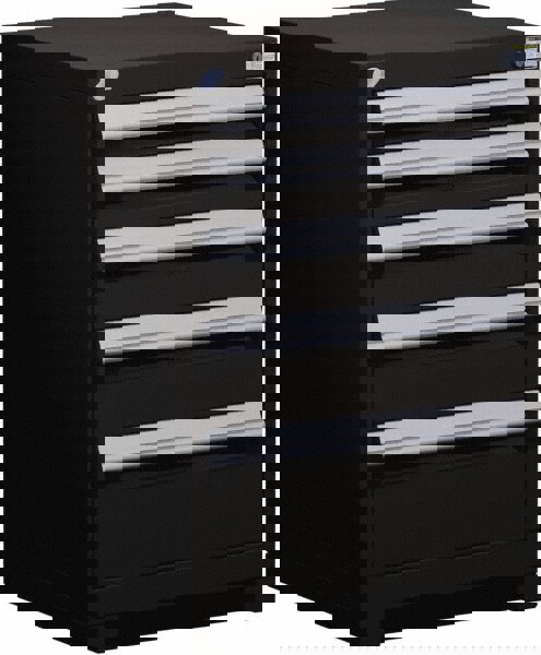 5 Drawer Black Steel Modular Storage Cabinet