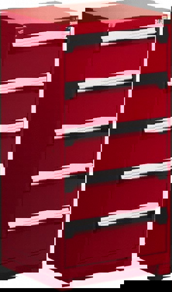 5 Drawer Flame Red Steel Modular Storage Cabinet