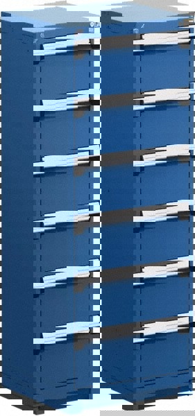 6 Drawer Avalanche Blue Steel Modular Storage Cabinet