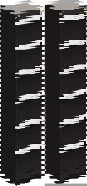 6 Drawer Black Steel Modular Storage Cabinet