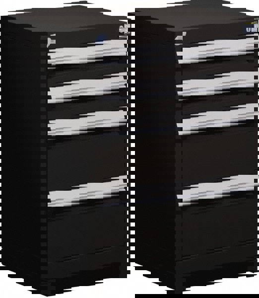 4 Drawer Black Steel Modular Storage Cabinet