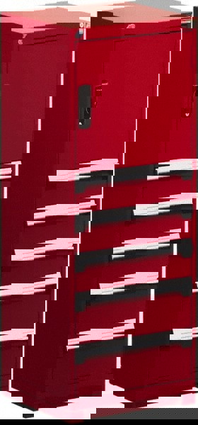 5 Drawer Flame Red Steel Modular Storage Cabinet