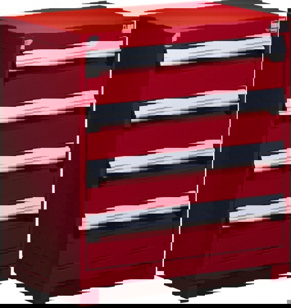 4 Drawer Flame Red Steel Modular Storage Cabinet