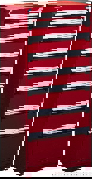 8 Drawer Flame Red Steel Modular Storage Cabinet