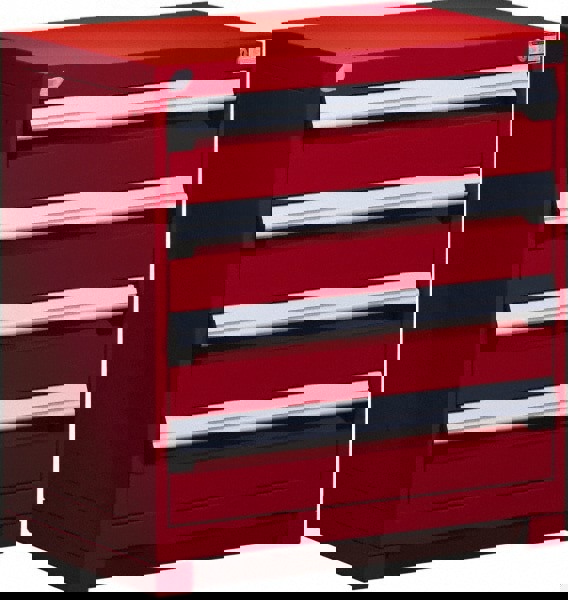 4 Drawer Flame Red Steel Modular Storage Cabinet