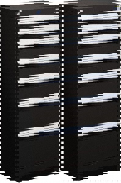 7 Drawer Black Steel Modular Storage Cabinet