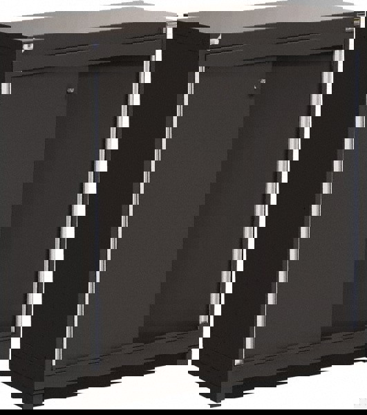 2 Drawer Black Steel Modular Storage Cabinet