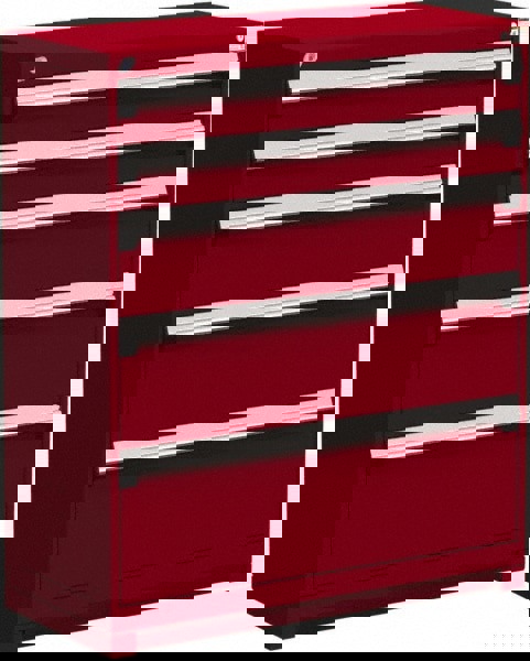 5 Drawer Flame Red Steel Modular Storage Cabinet