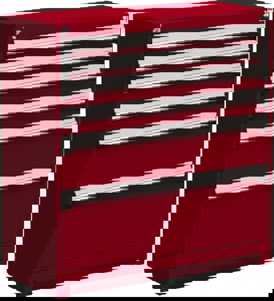 6 Drawer Flame Red Steel Modular Storage Cabinet