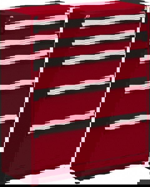 5 Drawer Flame Red Steel Modular Storage Cabinet