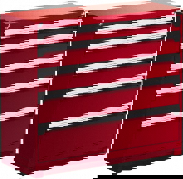 5 Drawer Flame Red Steel Modular Storage Cabinet