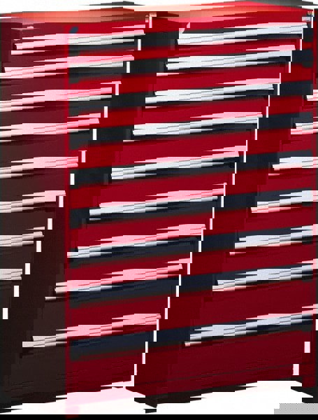 9 Drawer Flame Red Steel Modular Storage Cabinet