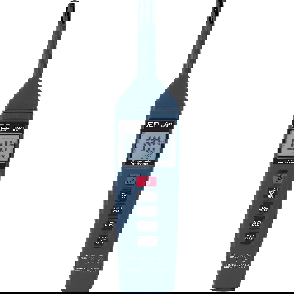 Thermometer/Hygrometers: Minimum Relative Humidity (%): 0; Maximum Relative Humidity (%): 100.00; Minimum Temperature (C): -20.00; Minimum Temperature (F): -4.000; Maximum Temperature (C): 60.00; Maximum Temperature (F): 140.000; Resolution: 0.1; Accuracy