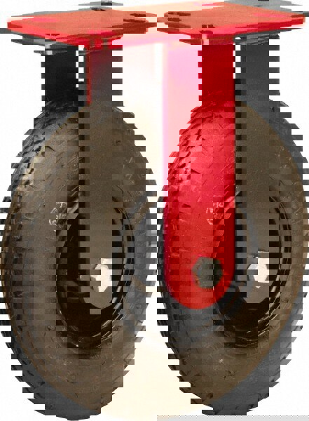 Rigid Top Plate Caster: Rubber, 8