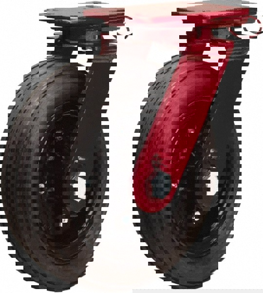 Rigid Top Plate Caster: Rubber, 10