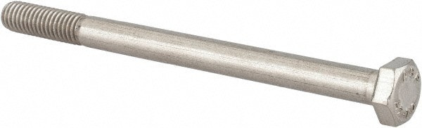 Hex Head Cap Screw: M6 x 1.00 x 80 mm, Grade 18-8 Stainless Steel, Uncoated