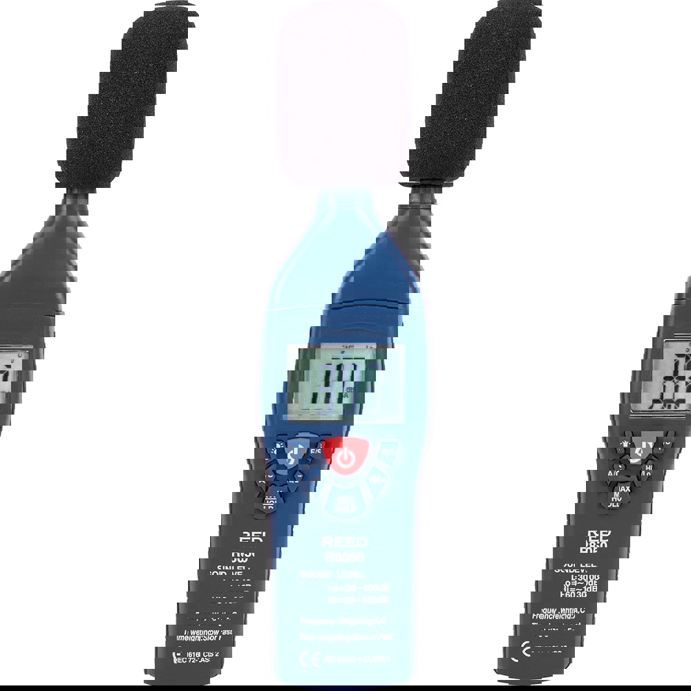 Sound Meters; Meter Type: Class 2 Sound Meter ; Maximum Decibel Rating: 130dB ; Minimum Decibel Rating: 30dB ; Frequency Weighting: A & C ; Display Type: LCD ; Accuracy: 11.4 dB