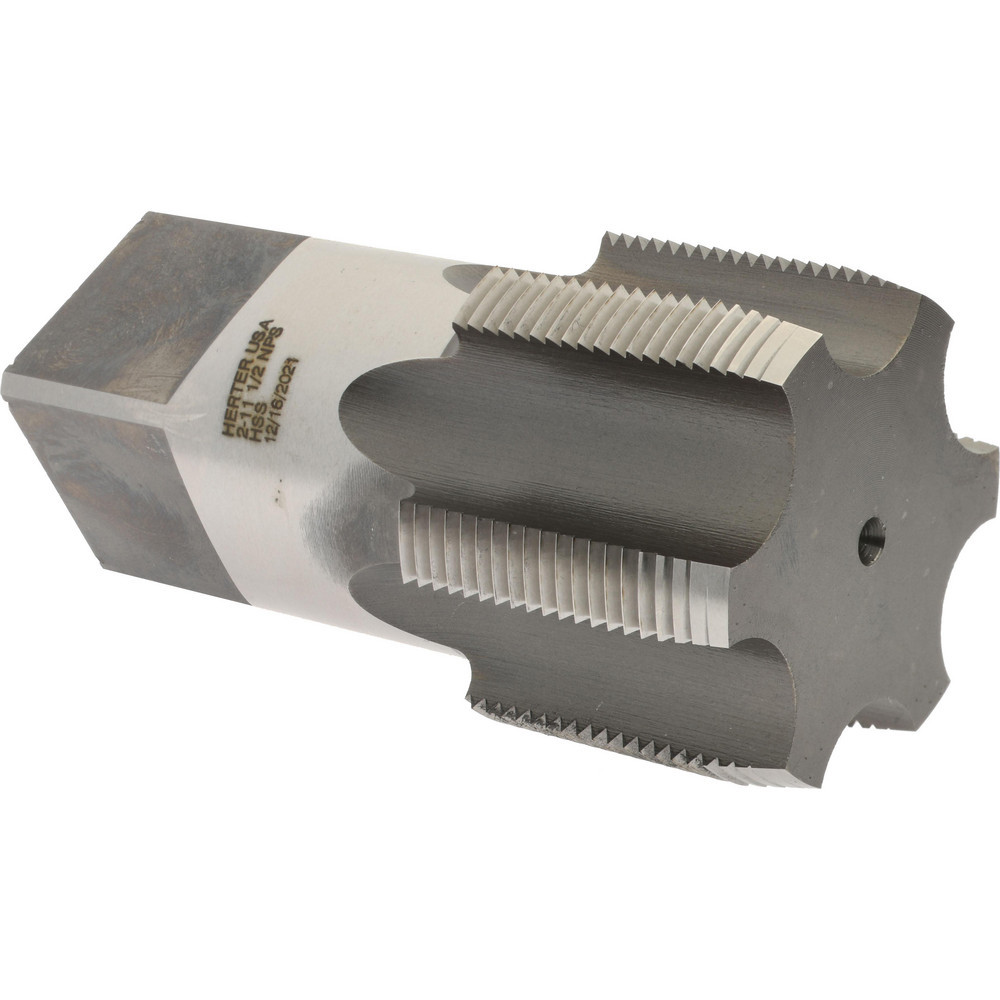 Standard Pipe Tap: 2 - 11-1/2, NPS, 7 Flutes, High Speed Steel, Bright/Uncoated