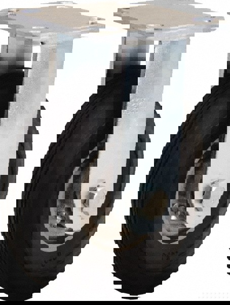 Rigid Top Plate Caster: Rubber, 6