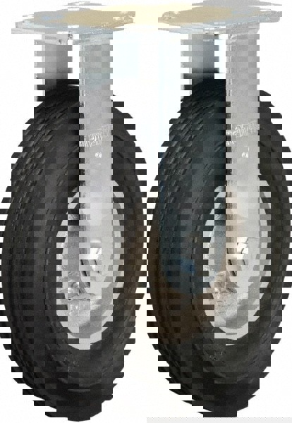 Rigid Top Plate Caster: Rubber, 8